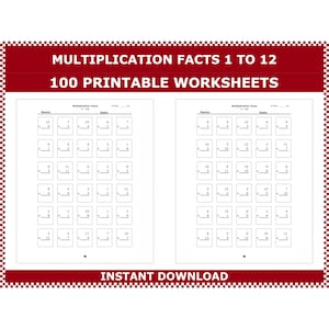 Multiplication facts 1 to 12. Timed tests, scored tests. Multiplication table chart BONUS. Multiplication math drills by ACMinimalist