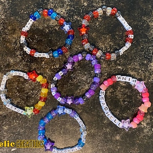 Fall Out Boy Friendship Bead Bracelets, Tourdust Bracelets, Matching Bracelets, Trading Bracelets, Emo Accessories, Pony Beads