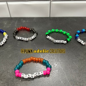 My Chemical Romance Friendship Bead Bracelets, MCR Danger Days Bracelets, Matching Bracelets, Trading Bracelets, Emo Accessories, Pony Beads