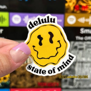 Delulu State of Mind sticker, delulu girlies, delusional era, water bottle sticker, tablet sticker, laptop decal, skateboard sticker, tiktok