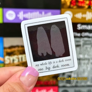 One.Big.Dark.Room Polaroid Sticker, Beetlejuice Sticker, Betelgeuse Sticker, Lydia Deetz, Tim Burton, Halloween Sticker, Ghosts, Goth, Emo