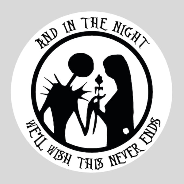 Nightmare Before Christmas and blink-182 Jack and Sally Sticker, Emo, Love, Romance, Halloween, Valentine's Day, Gift for BF, Gift for GF