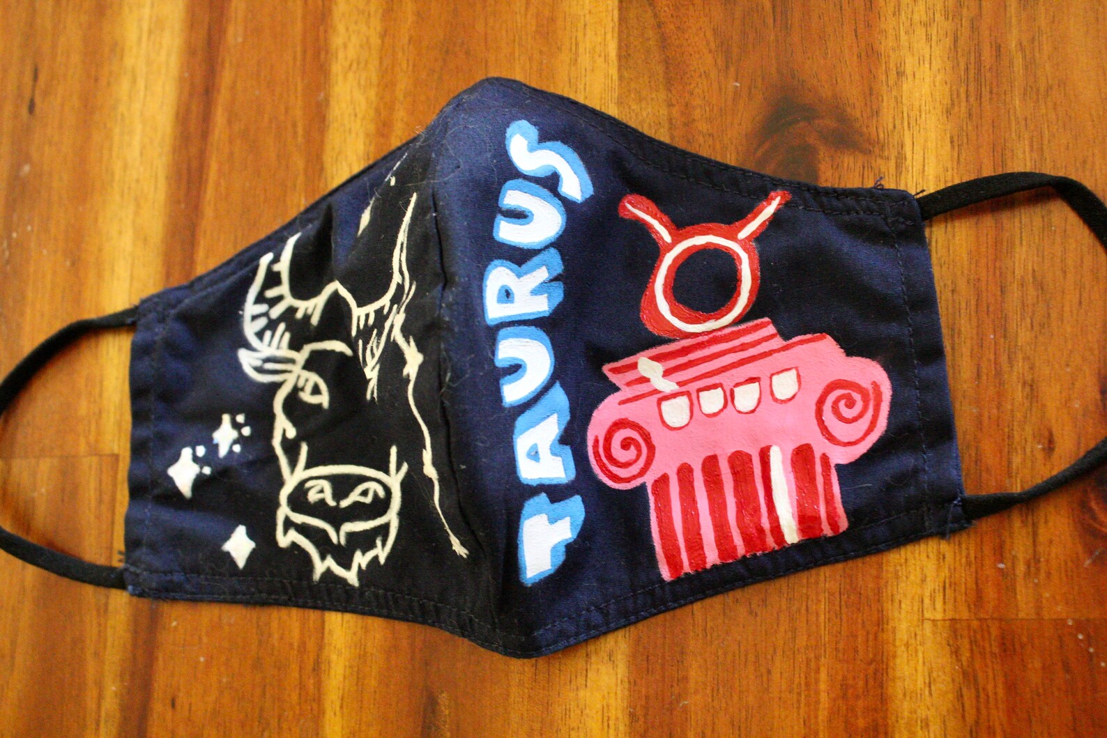 Hand painted taurus zodiac sign mask small medium  etsy Hand painted taurus zodiac sign mask small medium  etsy