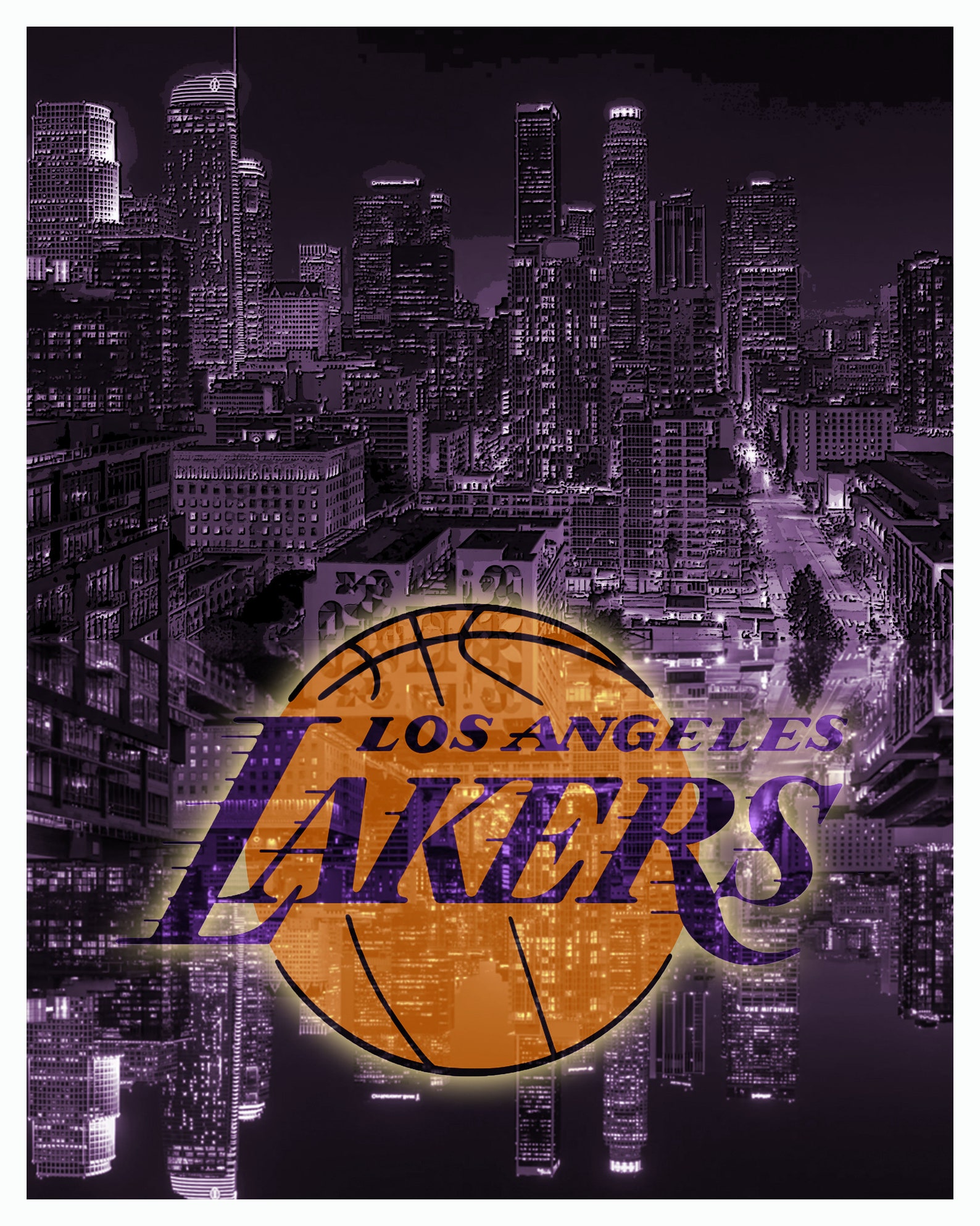 Los Angeles Lakers Poster Print Canvas Print Kobe Bryant Etsy
