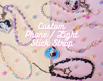 Custom KPOP Light Stick Strap / Phone Strap w/ Photo