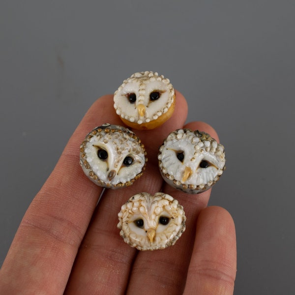 1pc Lampwork glass beads for jewelry making Owl face wing beads Focal lampwork beads for necklace porclain animal bird caboshon Owl cabochon