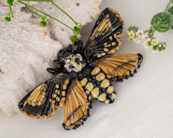 Gothic necklace butterfly jewelry necklace Halloween Death's head moth goth jewelry choker necklace halloween jewelry gift