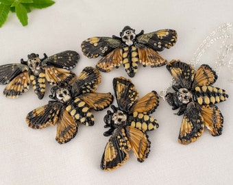 Gothic jewelry butterfly necklace goth jewelry chooker Death head moth necklace jewelry goth