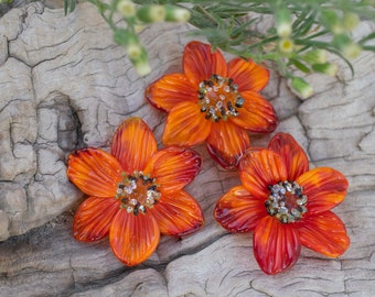 Perles de fleurs en verre pour la fabrication de bijoux, 1 perle, kit de bricolage, perle focale au chalumeau fleur d'oranger, perles au chalumeau en verre de Murano fournitures pour bijoux