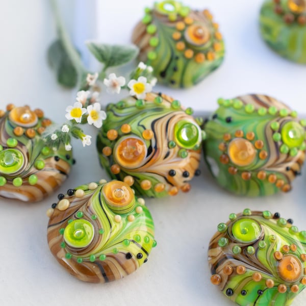 Glasperlen für die Herstellung von Lampwork Grün runde Perlen für Ohrringe Schmuckzubehör Lampwork Glasperlen böhmisches Glas