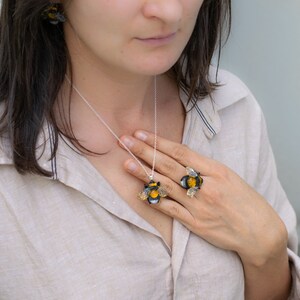 Cottagecore bee earrings for women image 10