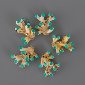 Perles de verre corail turquoise chalumeau perles de verre fabrication de bijoux boucles d'oreilles coraux de mer perles bracelet en verre fait main perles fabrication de bijoux image 7