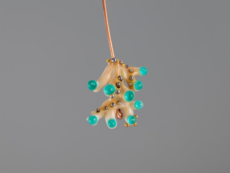 Perles de verre corail turquoise chalumeau perles de verre fabrication de bijoux boucles d'oreilles coraux de mer perles bracelet en verre fait main perles fabrication de bijoux image 5