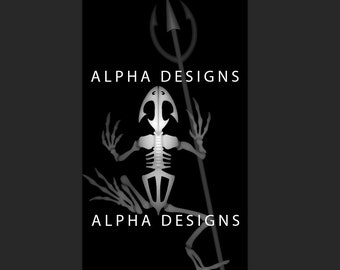 Gray Scale Navy SEAL Bone Frog with a Trident for 3D Laser Engraving, SOCOM, Special Operations