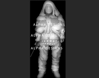 Gray Scale Marine Scout Sniper Shadowman for 3D Laser Engraving, USMC, Marines