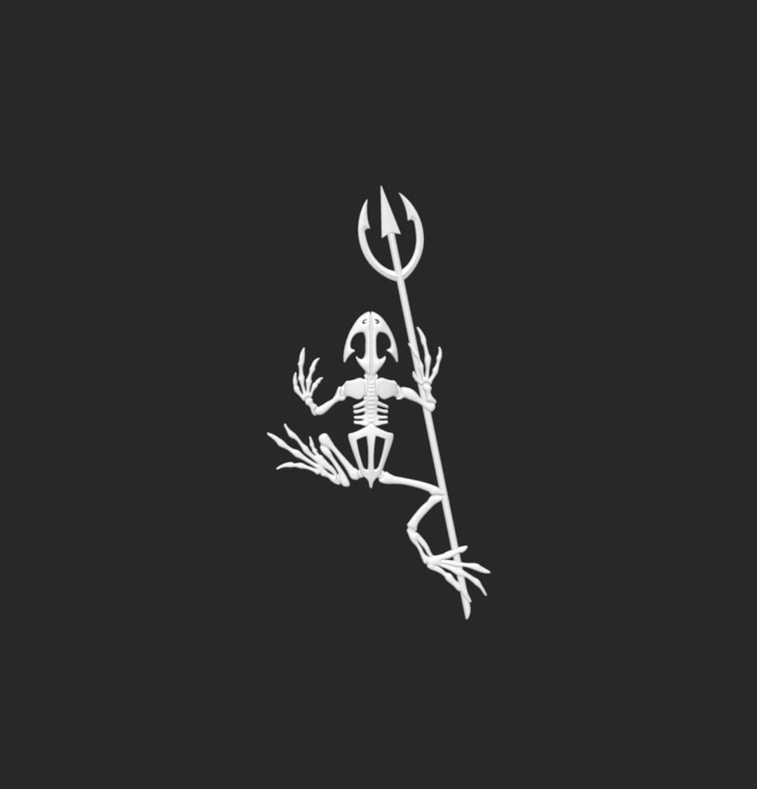 Navy SEAL Bone Frog With Tident STL File, 3d Model, 3d Printing, Cnc