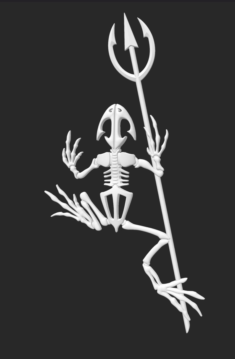 Navy SEAL Bone Frog With Tident STL File, 3d Model, 3d Printing, Cnc