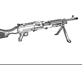 M240B Machinegun SVG file for engraving and other applications