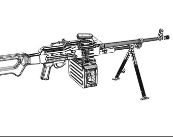 PKM Machinegun SVG file for use in engraving