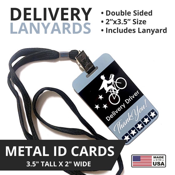 Postmates ID Lanyard Card with Lanyard Double Sided Etsy