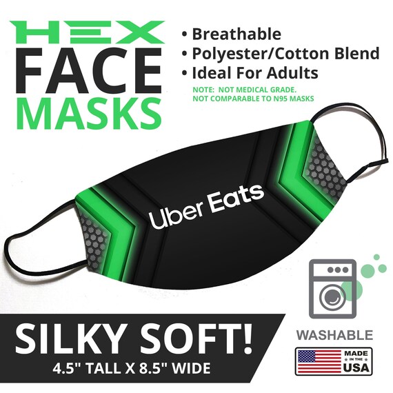 Uber Eats Delivery Face Mask Cover Multiple Sizes Etsy