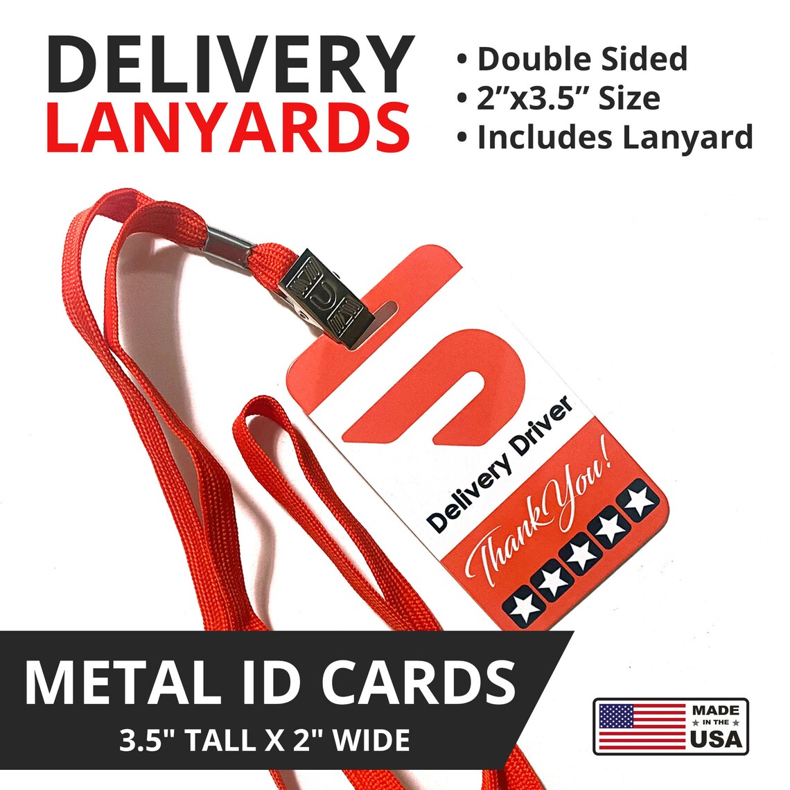 Doordash ID Lanyard Card with Lanyard Double Sided Etsy