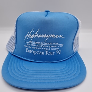 The Highwaymen Johnny Cash, Waylon Jennings, Kris Kristofferson, Willie Nelson. Från 90-talets vintage sällsynta truckerkepsar och country.