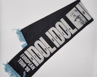 BILLY IDOL tour scarf scarf banner vintage 90s Rock | Merchandise