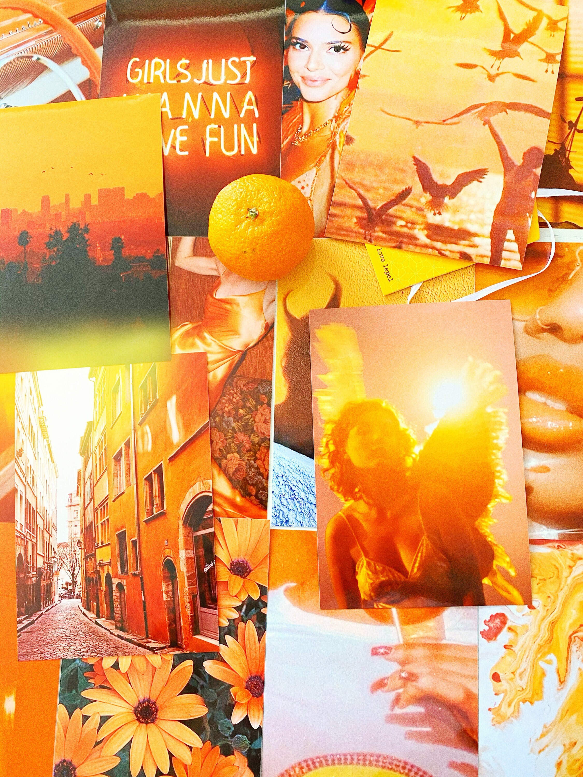 Orange Aesthetic Wall Prints Etsy