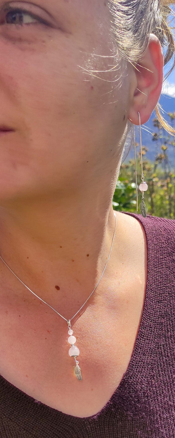 COLLAR PLUMAS Plata Colgante Degradado - España