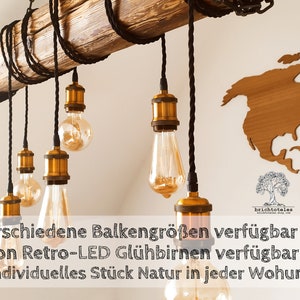 SALE Deckenlampe aus alten Holzbalken in 30 Min zum Selberbauen Farben Holzlampe Lampe Hängelampe Licht Decke Wohnzimmer Holz Balkenlampe Bild 4