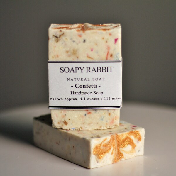 Confetti Soap Bars- Colorful Fun Handmade Bath Soap Set main image 1