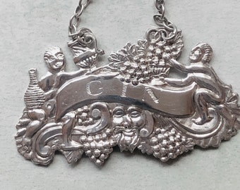 A wonderful Vintage, Georgian Style, Gin Decanter Label, 1966