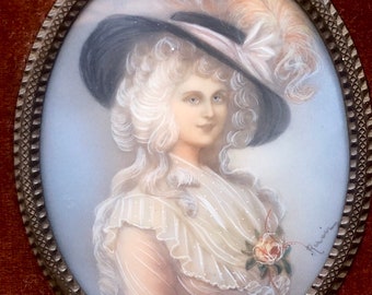 Ende des neunzehnten Jahrhunderts Miniatur-Porträt von Georgiana, Duchess of Devonshire