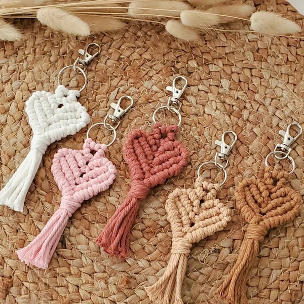 Macrame HEART Keychain | bag charm | Tassel keychain | BOHO | Valentines Day Gift | TeoKaiKoa