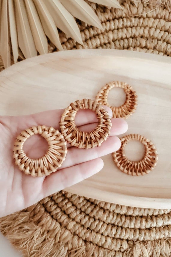 Rattan Shapes 2 Pieces Earring Supplies DIY Boho Earrings Create