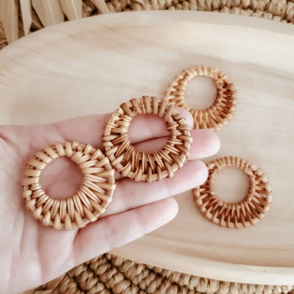 Rattan shapes | 2 pieces | Earring supplies | DIY | Boho earrings | Create your own | Teokaikoa