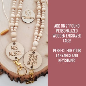 ADD ON CUSTOMIZED 2 Inch wooden Lanyard Tag | Name Tag | Name Badge | Teacher Name Lanyard | Personalized | Lanyard Id | TeoKaiKoa | Texas