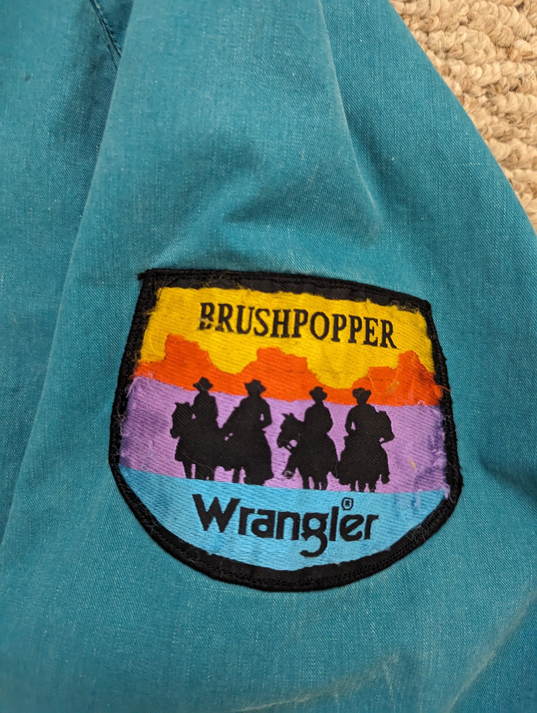 Vintage WRANGLER BRUSHPOPPER JACKET Mens Size L Turquoise Etsy