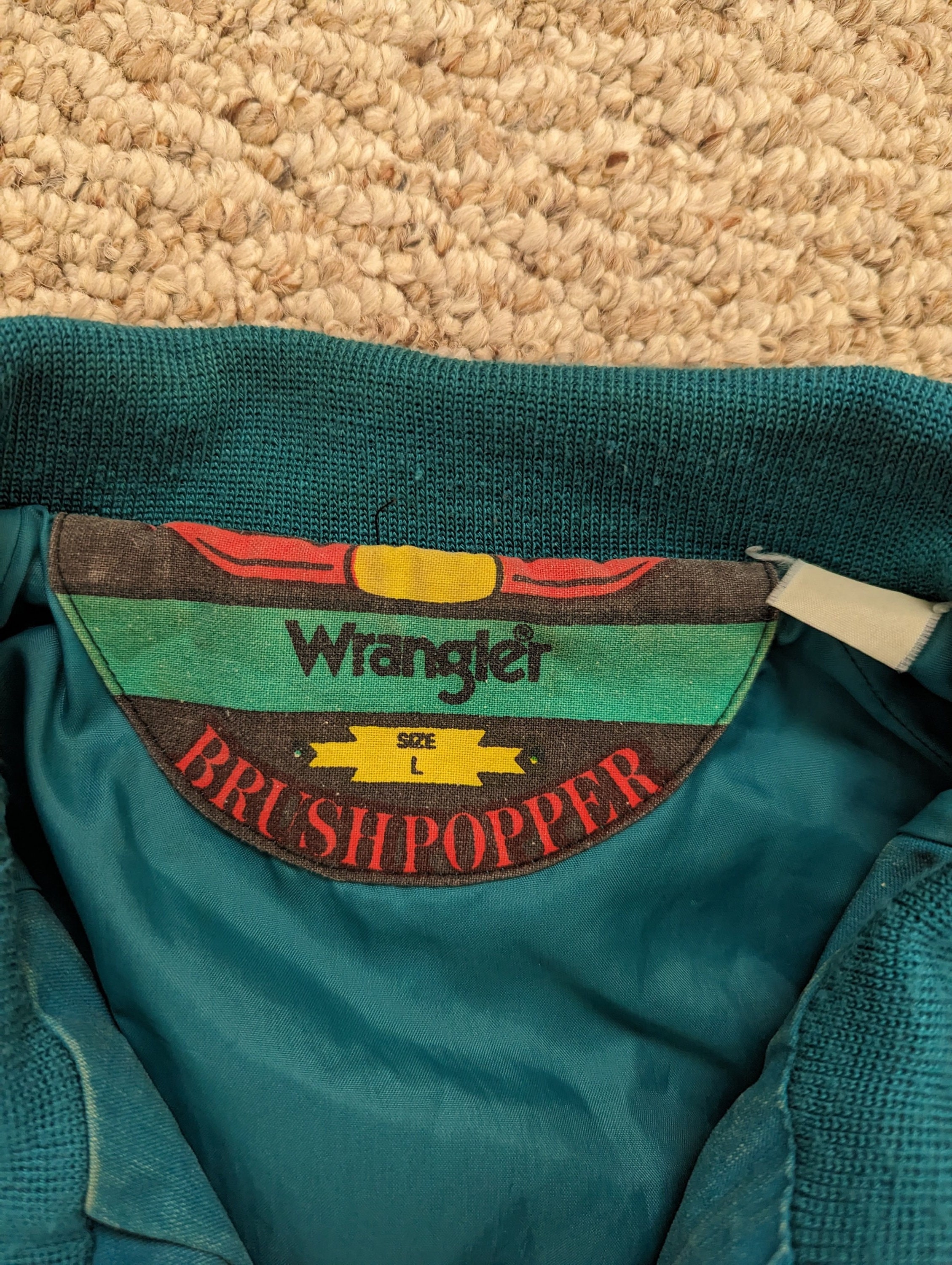 Vintage WRANGLER BRUSHPOPPER JACKET Mens Size L Turquoise Etsy