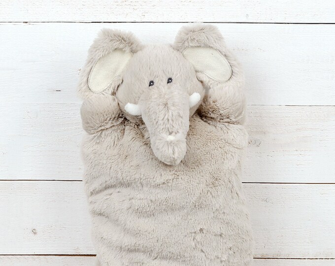 Elephant Hot Water Bottle Cover, Pyjama Case, Sheep, Plush Elephant