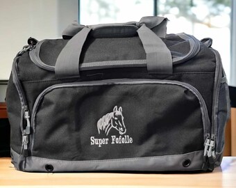 Personalised Horse Riding Holdall Bag with Embroidered Horse Logo, Stable, Ranch Bag