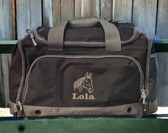 Personalised Horse Riding Holdall Bag with Embroidered Horse Logo, Stable, Ranch Bag