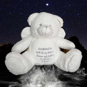 Personalised Memorial Bear,Angel Bear,In loving Memory,Loved One Keepsake,Sorry For Your Loss,Remembrance Teddy, Memory Comforter, Baby Loss