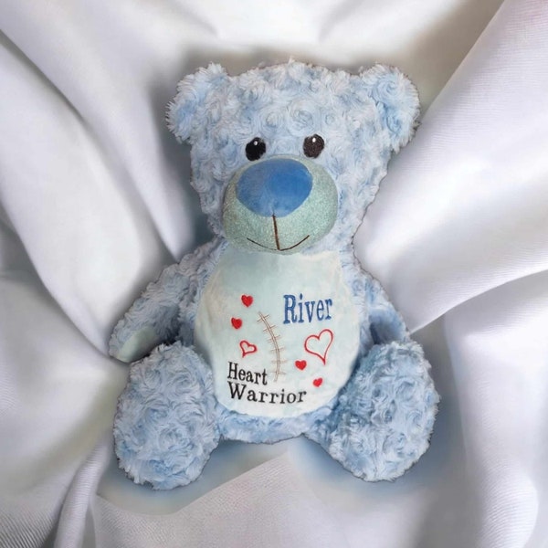 Herz-Krieger-Teddybär, Plüschtier, Herz-Chirurgie-Bär, Herz-Krieger, personalisiertes Herz-Krieger-Geschenk, Narben-Kumpel, CHD Geschenk, CHD