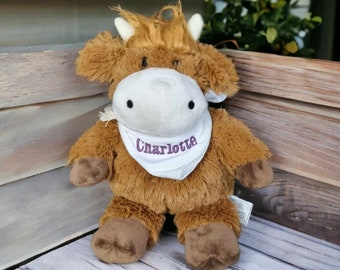 Soft Plush Highland Cow 9", Heatable and Coolable Toy, Microwavable, With Relaxing Lavender Scent Suitable For Everyone