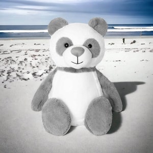 Personalisierte gestickte Panda Teddybär Stofftier, Geburtstag, neues Baby oder Taufgeschenk Andenken Geschenk