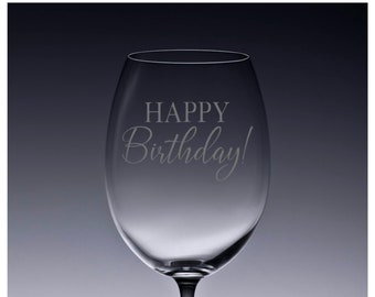 Personalised Engraved Wine Glasses, Etched Wine Glass 21st 30th Birthday Gift , Red Wine, White Wine Glass, Happy Birthday, Gift For Mum