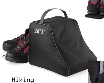 Personalised Monogram Walking Boot Bag, Hiking Boot Bag, Bag for Muddy Boots, Walking Shoe Bag With Initials, Gift For Hikers, Hiking Gifts