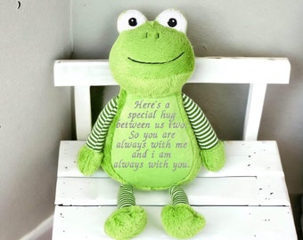 Personalized Memorial Plush Frog: Embroidered Keepsake